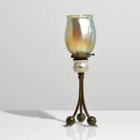 Tiffany Studios Bronze Favrile Candlestick Lamp - Sold for $2,250 on 08-20-2020 (Lot 118).jpg